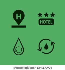 architecture icon. architecture vector icons set hotel location, hotel three stars and hydraulic energy