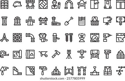 Architecture icons High-Quality Vector Icons Collection with Editable Stroke. Ideal for Professional and Creative Projects.