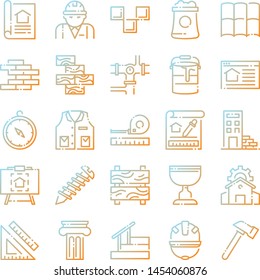 Architecture icons pack. Isolated architecture symbols collection. Graphic icons element