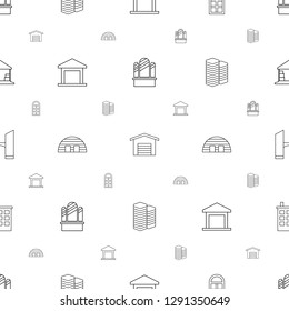 architecture icons pattern seamless white background. Included editable line gate, garage, window, building, barn, business centre icons. architecture icons for web and mobile.
