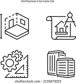 architecture icons set isolated on white background. architecture icon thin line outline linear architecture symbol for logo, web, app, UI. architecture icon simple sign.