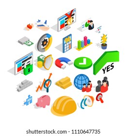 Architecture icons set. Isometric set of 25 architecture vector icons for web isolated on white background