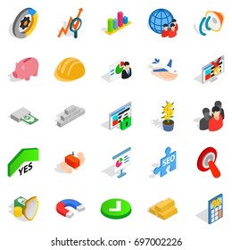 Architecture icons set. Isometric set of 25 architecture vector icons for web isolated on white background