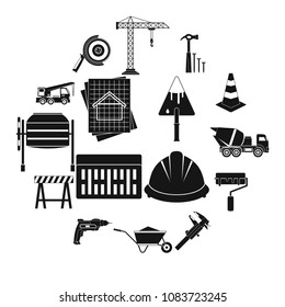 Architecture Icons set in simple style for any design