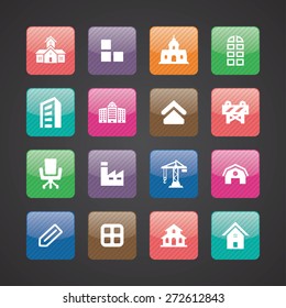 architecture icons universal set for web and mobile