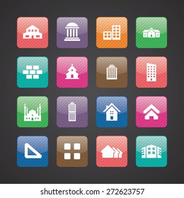 architecture icons universal set for web and mobile
