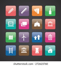architecture icons universal set for web and mobile