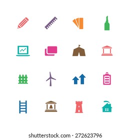 architecture icons universal set for web and mobile