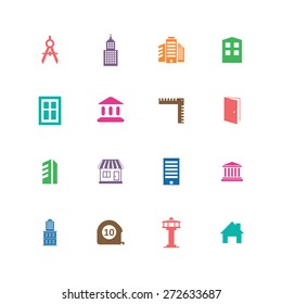 architecture icons universal set for web and mobile