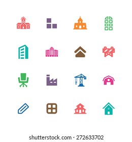 architecture icons universal set for web and mobile
