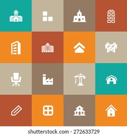 architecture icons universal set for web and mobile