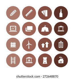 architecture icons universal set for web and mobile