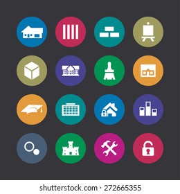 architecture icons universal set for web and mobile
