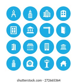 architecture icons universal set for web and mobile