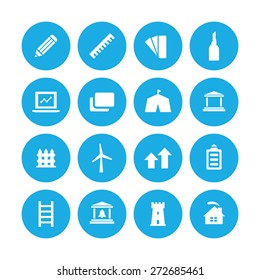 architecture icons universal set for web and mobile