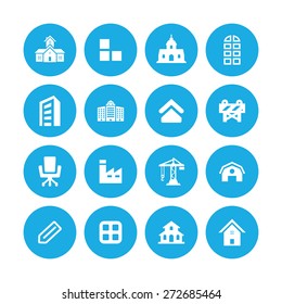 architecture icons universal set for web and mobile