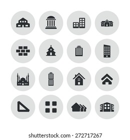 architecture icons universal set for web and mobile