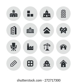 architecture icons universal set for web and mobile
