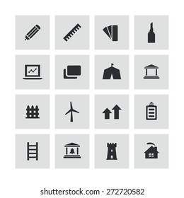 architecture icons universal set for web and mobile