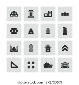 architecture icons universal set for web and mobile