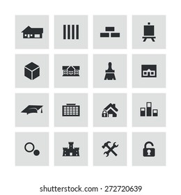 architecture icons universal set for web and mobile