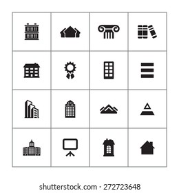 architecture icons universal set for web and mobile