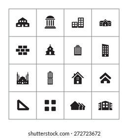 architecture icons universal set for web and mobile