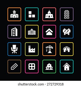 architecture icons universal set for web and mobile