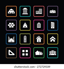 architecture icons universal set for web and mobile