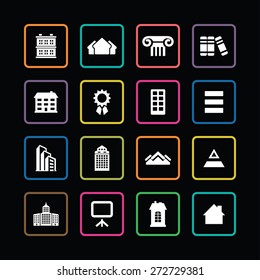 architecture icons universal set for web and mobile