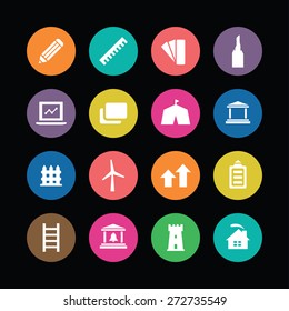 architecture icons universal set for web and mobile