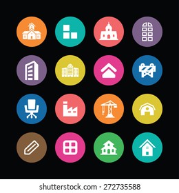 architecture icons universal set for web and mobile