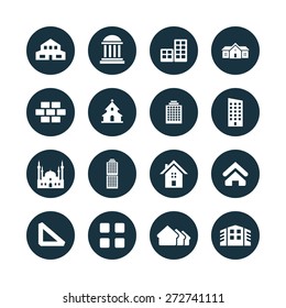 architecture icons universal set for web and mobile