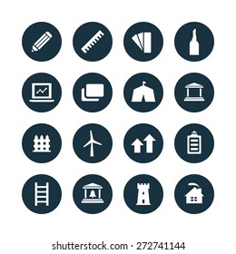 architecture icons universal set for web and mobile