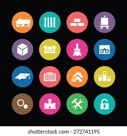 architecture icons universal set for web and mobile