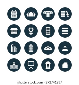 architecture icons universal set for web and mobile