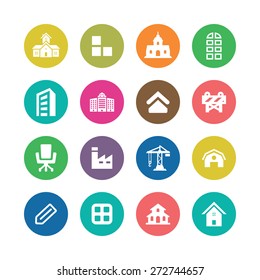 architecture icons universal set for web and mobile