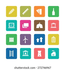 architecture icons universal set for web and mobile