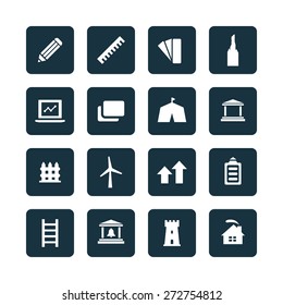architecture icons universal set for web and mobile
