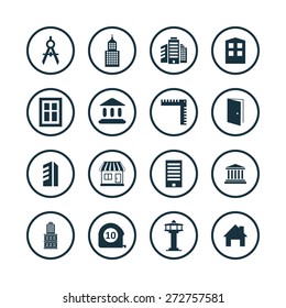 architecture icons universal set for web and mobile