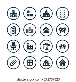 architecture icons universal set for web and mobile