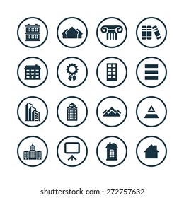 architecture icons universal set for web and mobile