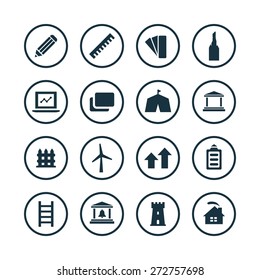 architecture icons universal set for web and mobile