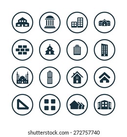 architecture icons universal set for web and mobile