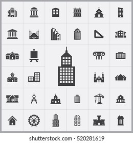 architecture icons universal set for web and mobile