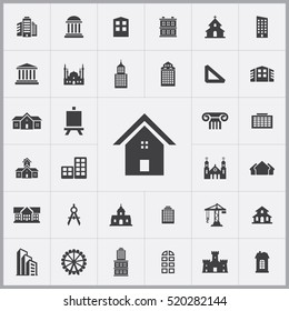 Architecture Icons Universal Set For Web And Mobile