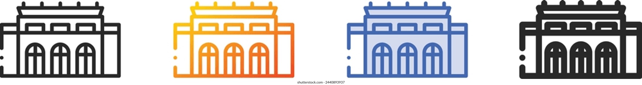 architecture icon.Thin Linear, Gradient, Blue Stroke and bold Style Design Isolated On White Background