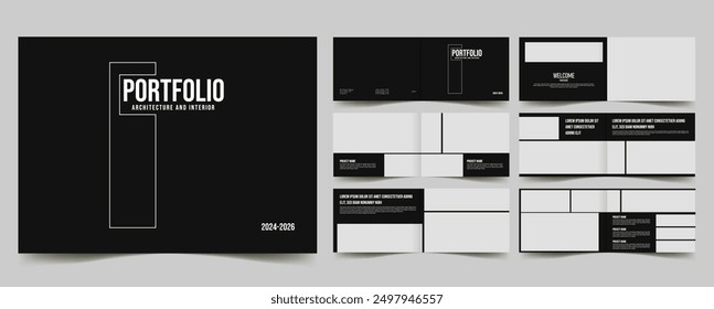 architecture interior landscape portfolio or annual catalog interior template 