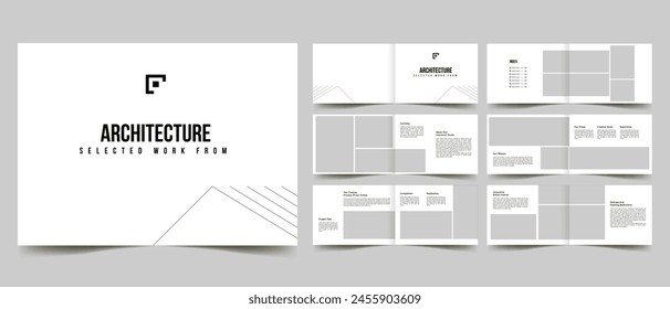 architecture interior landscape portfolio layout template or catalog portfolio brochure design