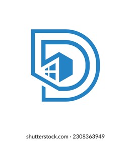 diseño de diseño de vectores de logotipo negro con letras LD interior